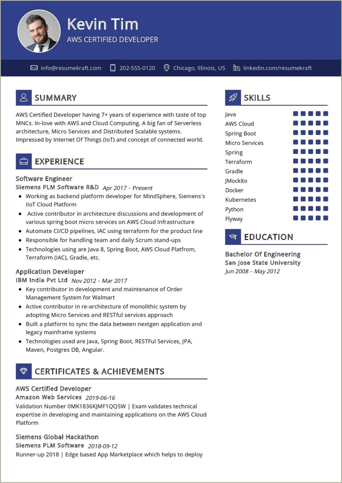 Sample Resume For 7 Years Experience Developer