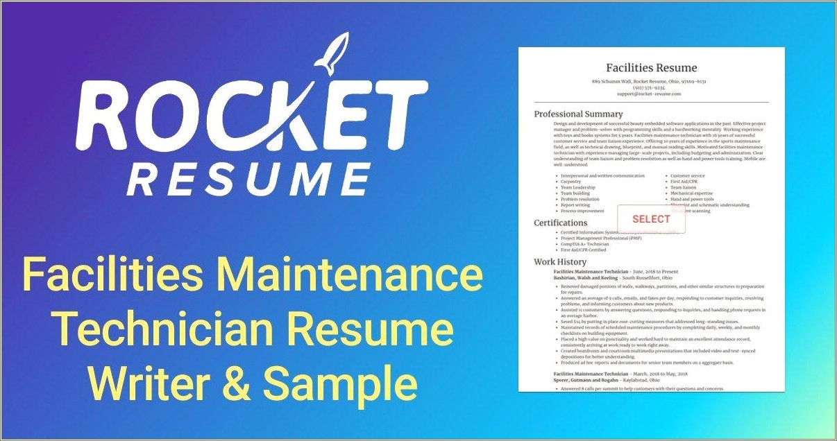 Sample Resume For A Maintenance Mechanic