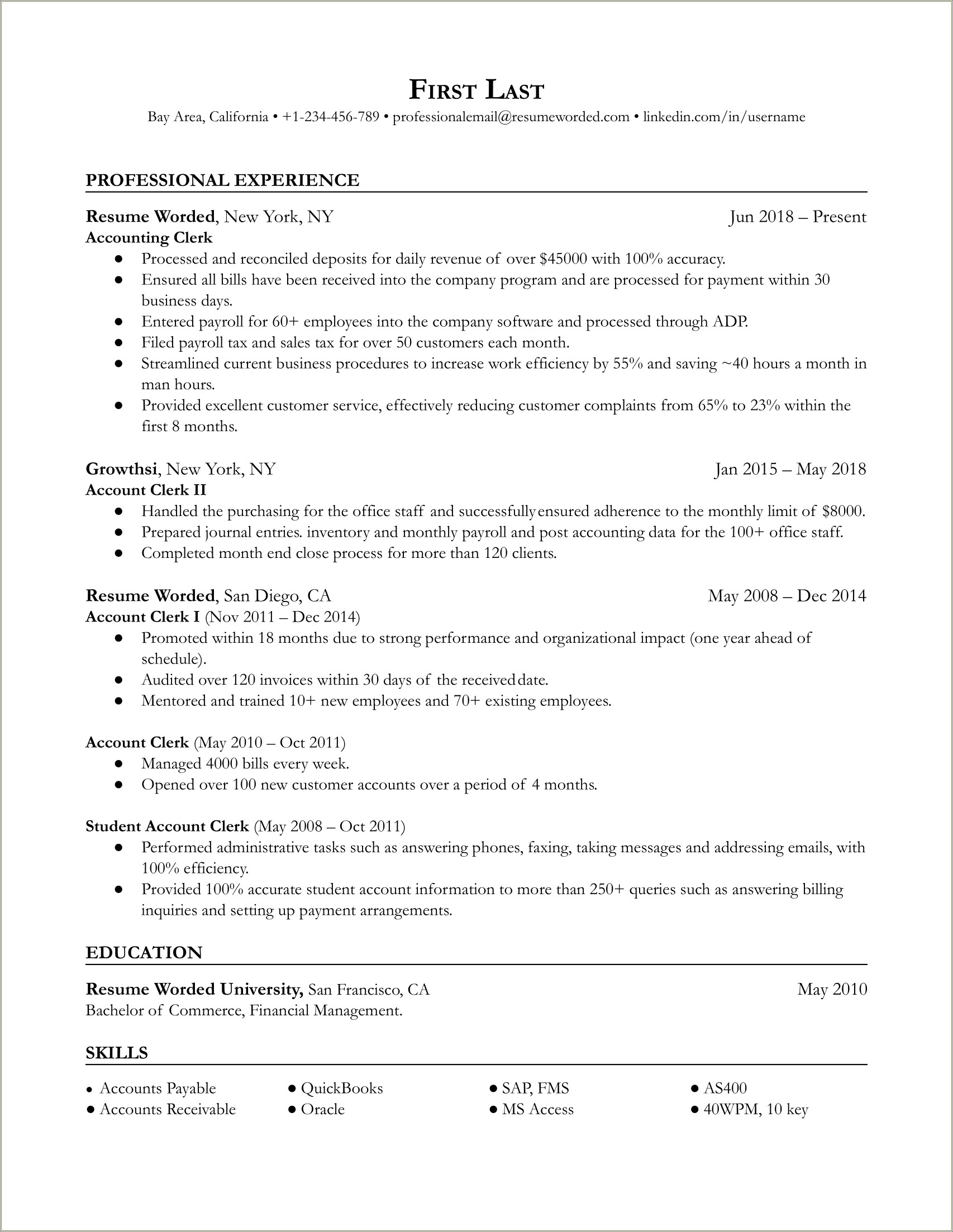 Sample Resume For Accountant In Singapore