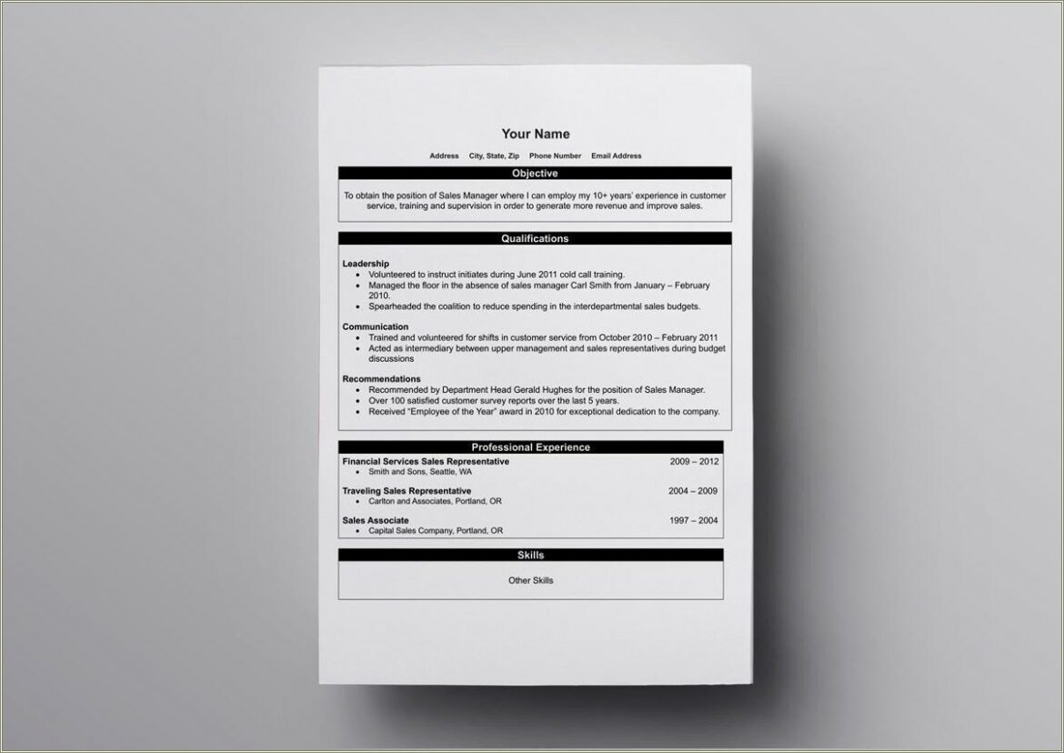 Sample Resume For An Internal Promotion