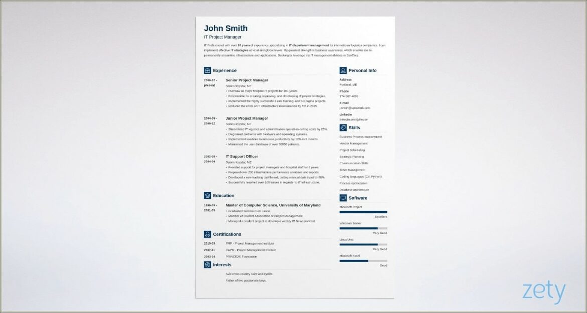 Sample Resume For Applicant Tracking System