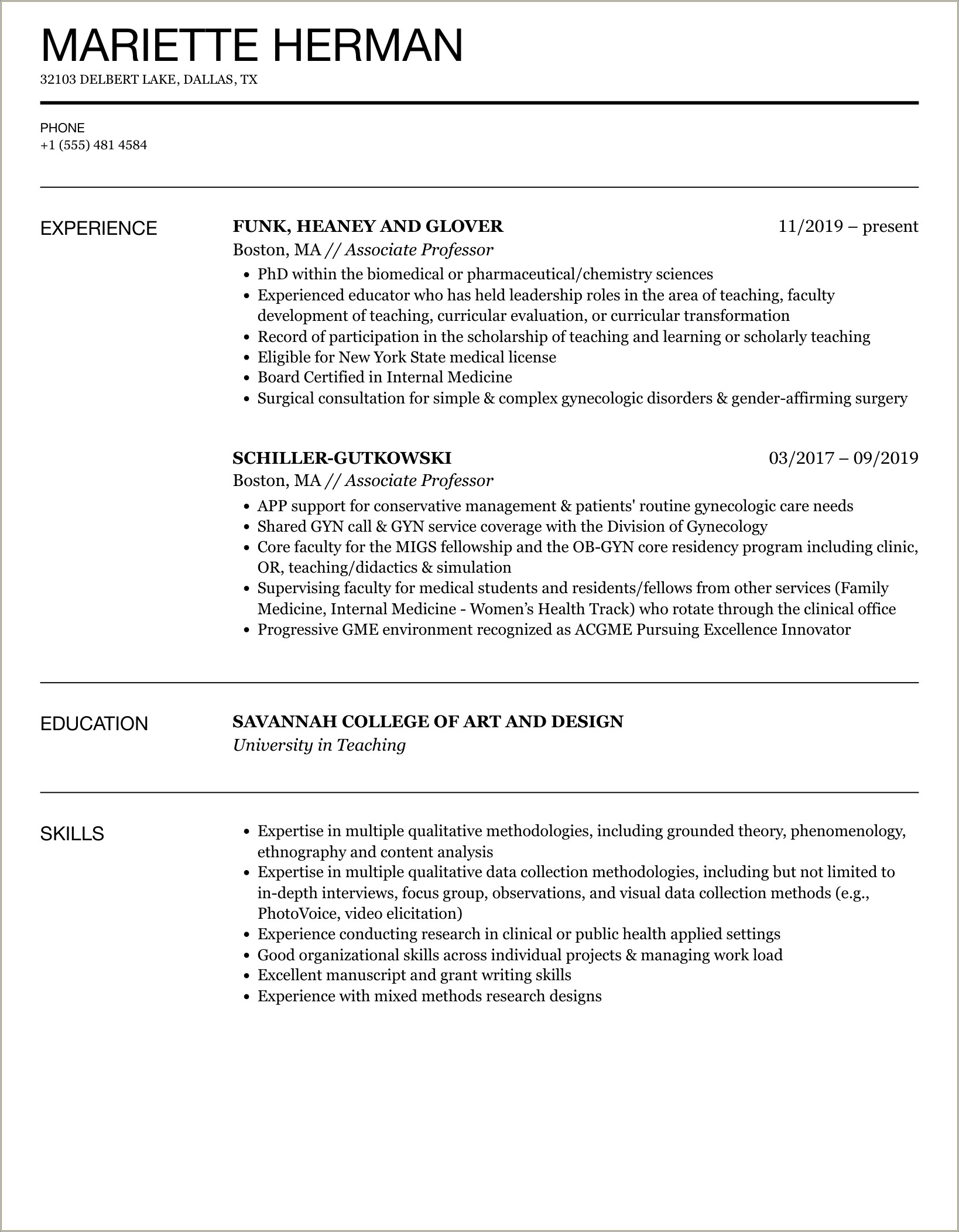 Sample Resume For Assistant Professor In Civil Engineering