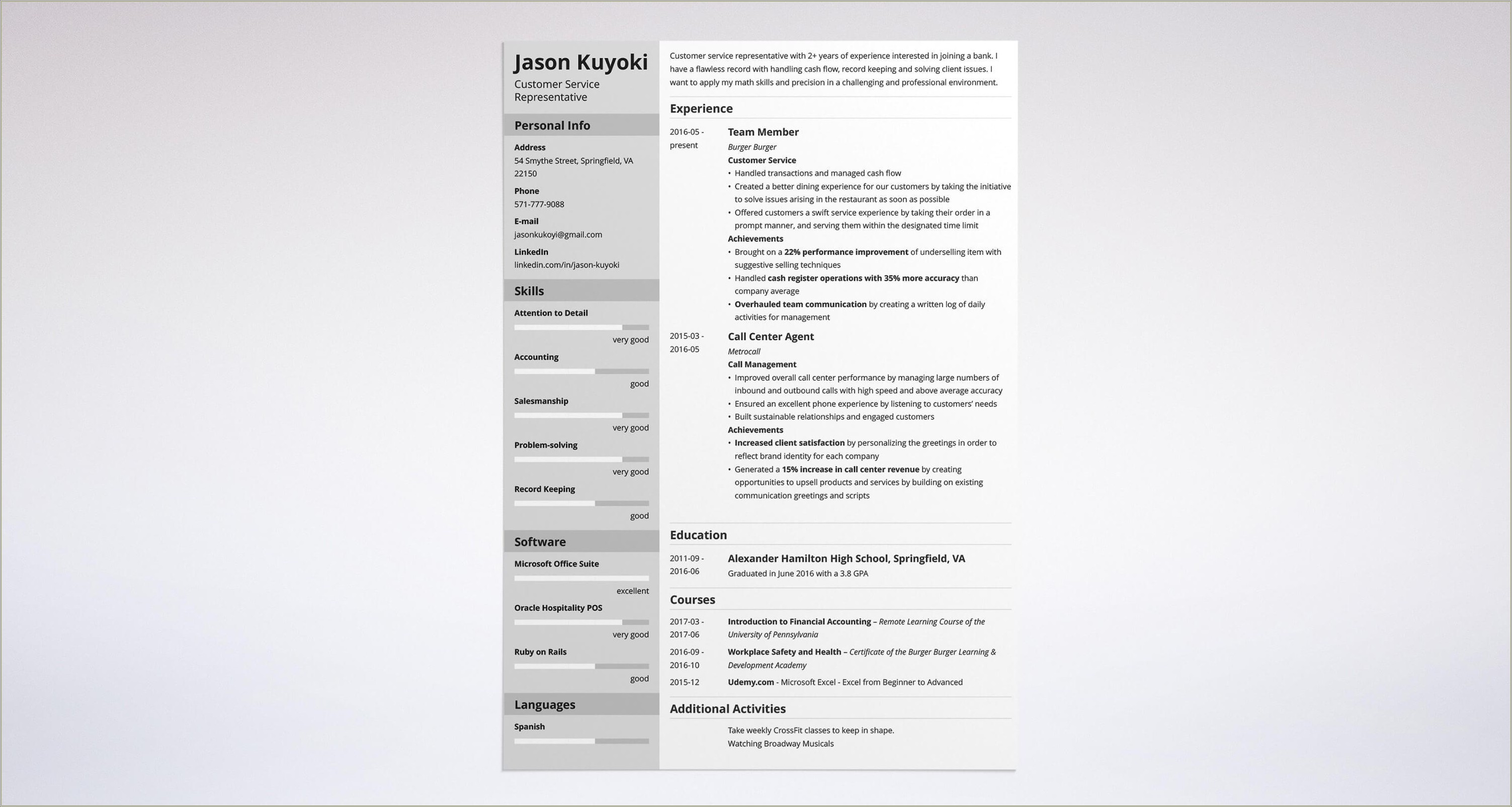 Sample Resume For Bank Jobs Freshe