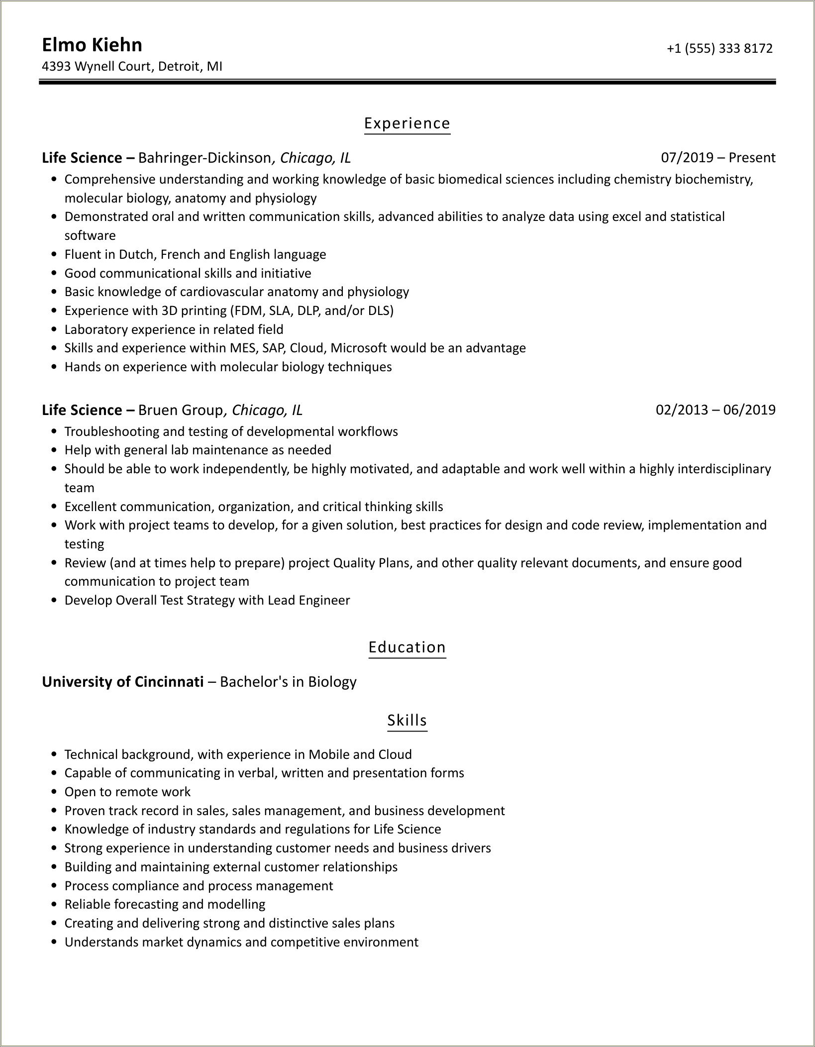 Sample Resume For Bsc Computer Science Fresh Graduate