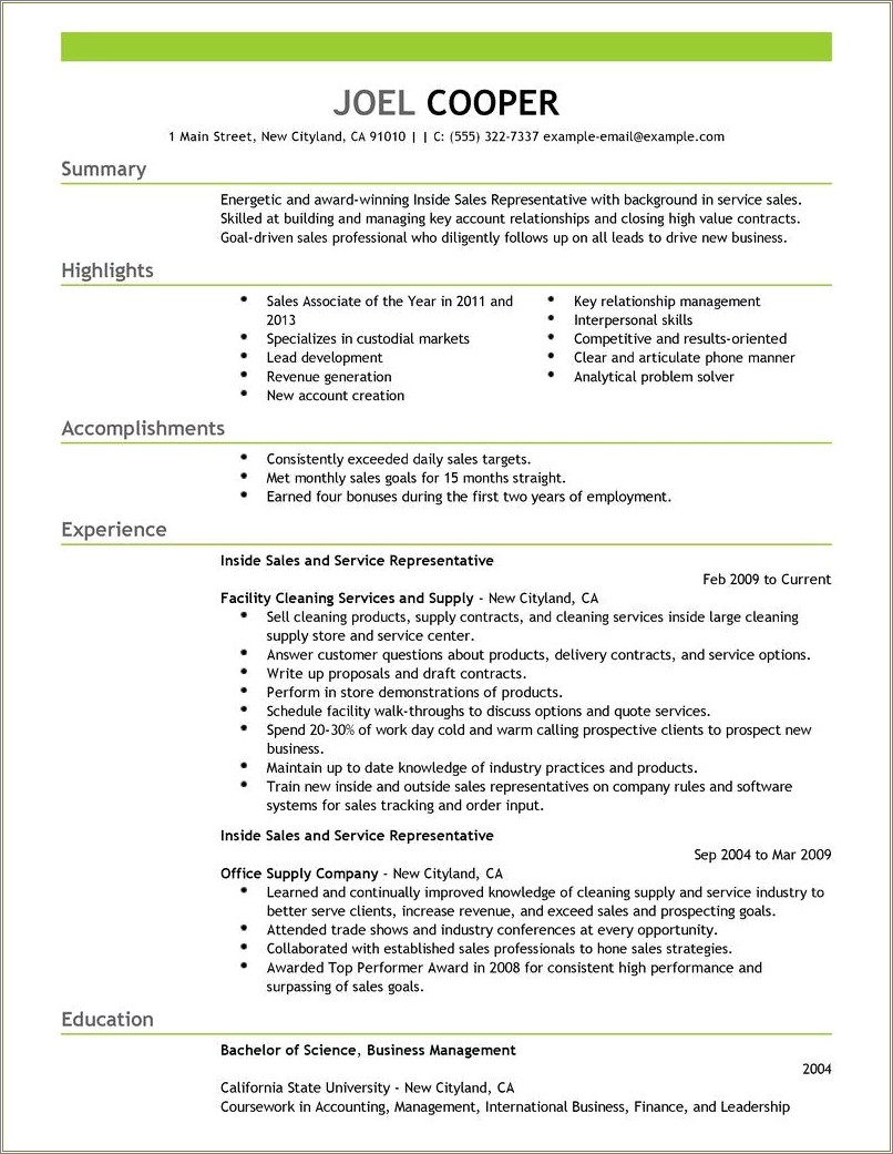 Sample Resume For Cashier Sales Associate