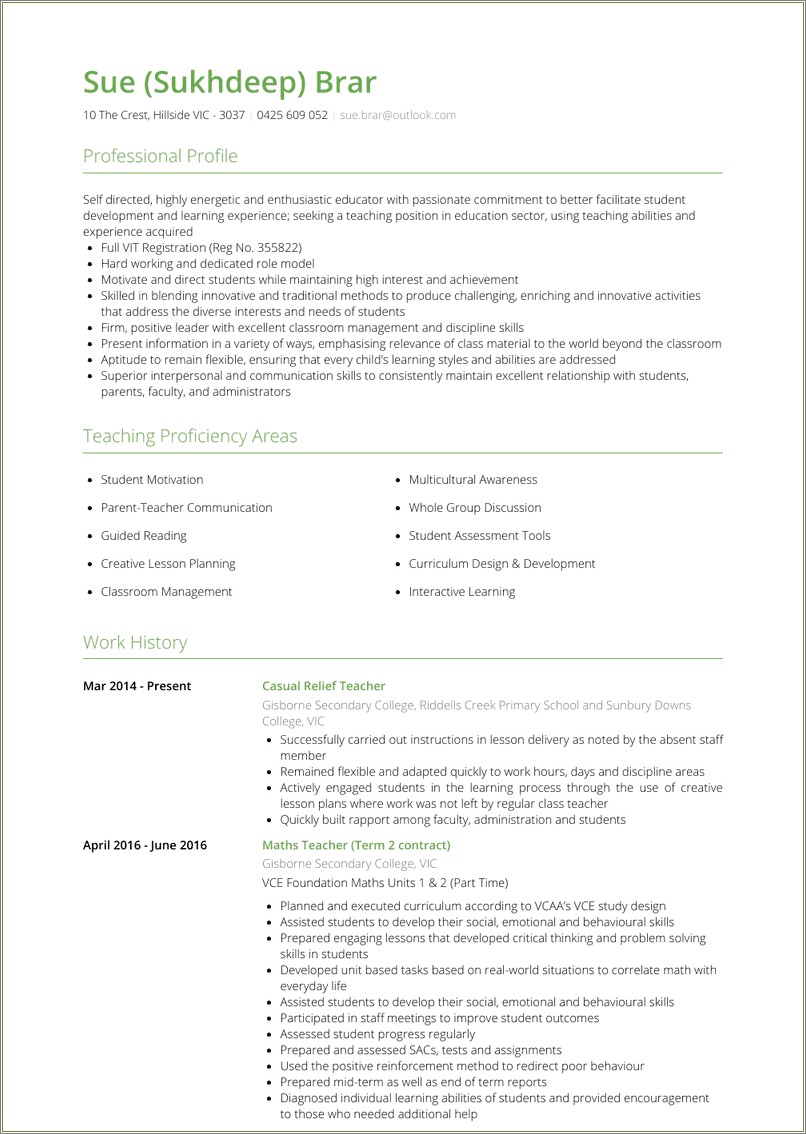 Sample Resume For Casual Jobs In Australia