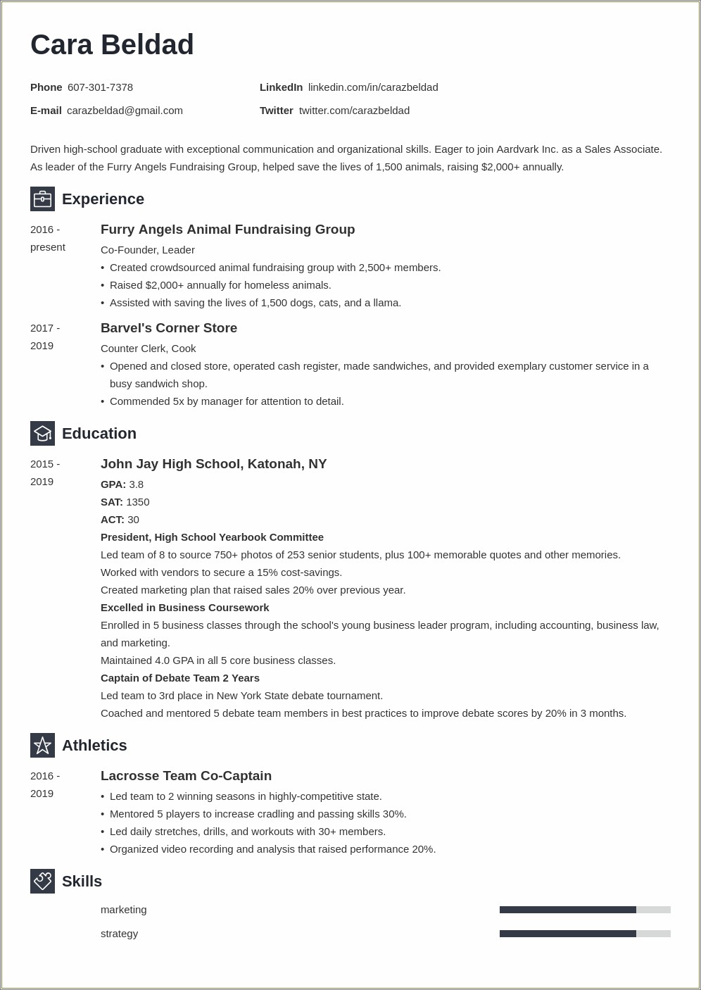 Sample Resume For College Graduate With Little Experience