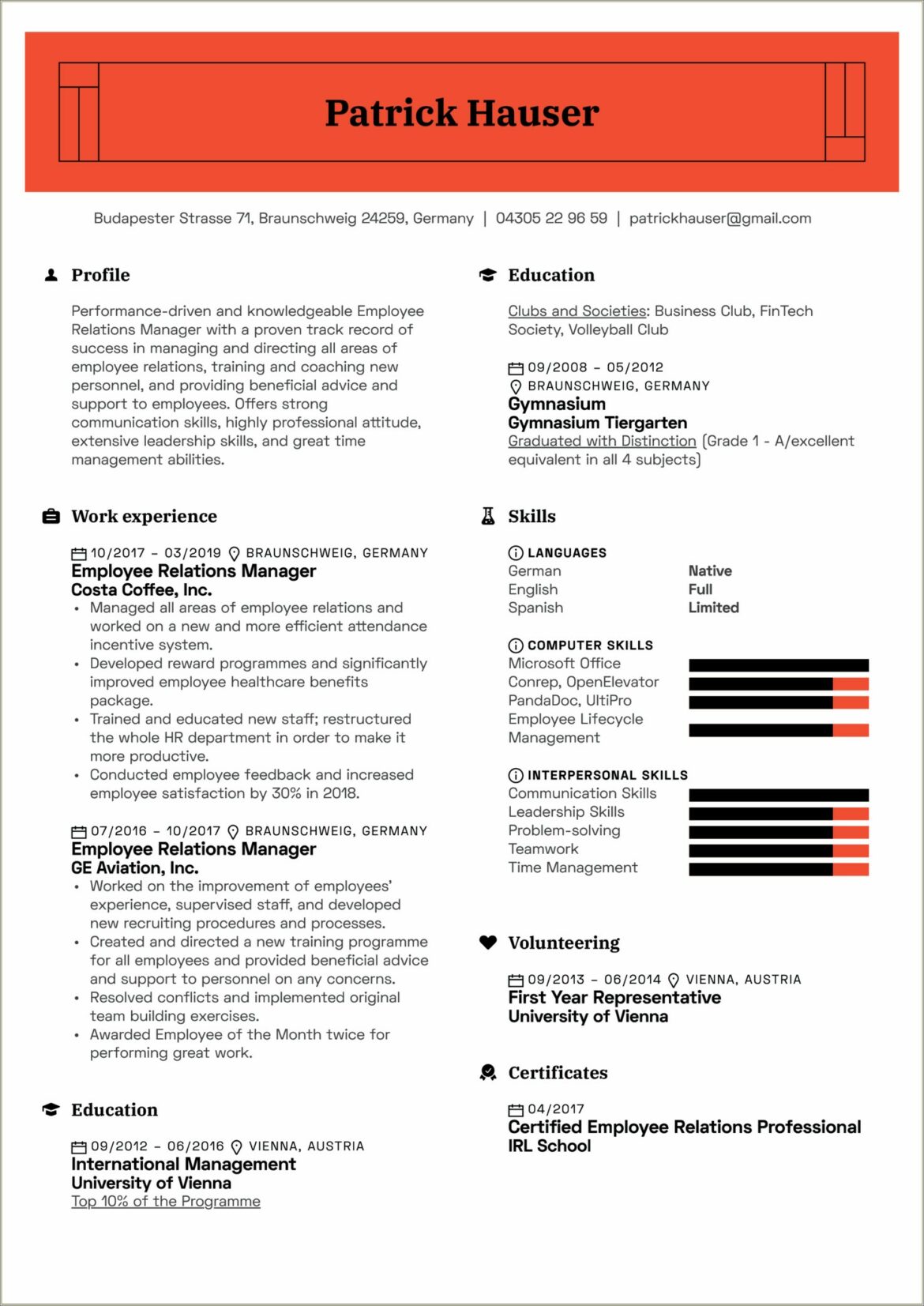 Sample Resume For Community Relations Manager
