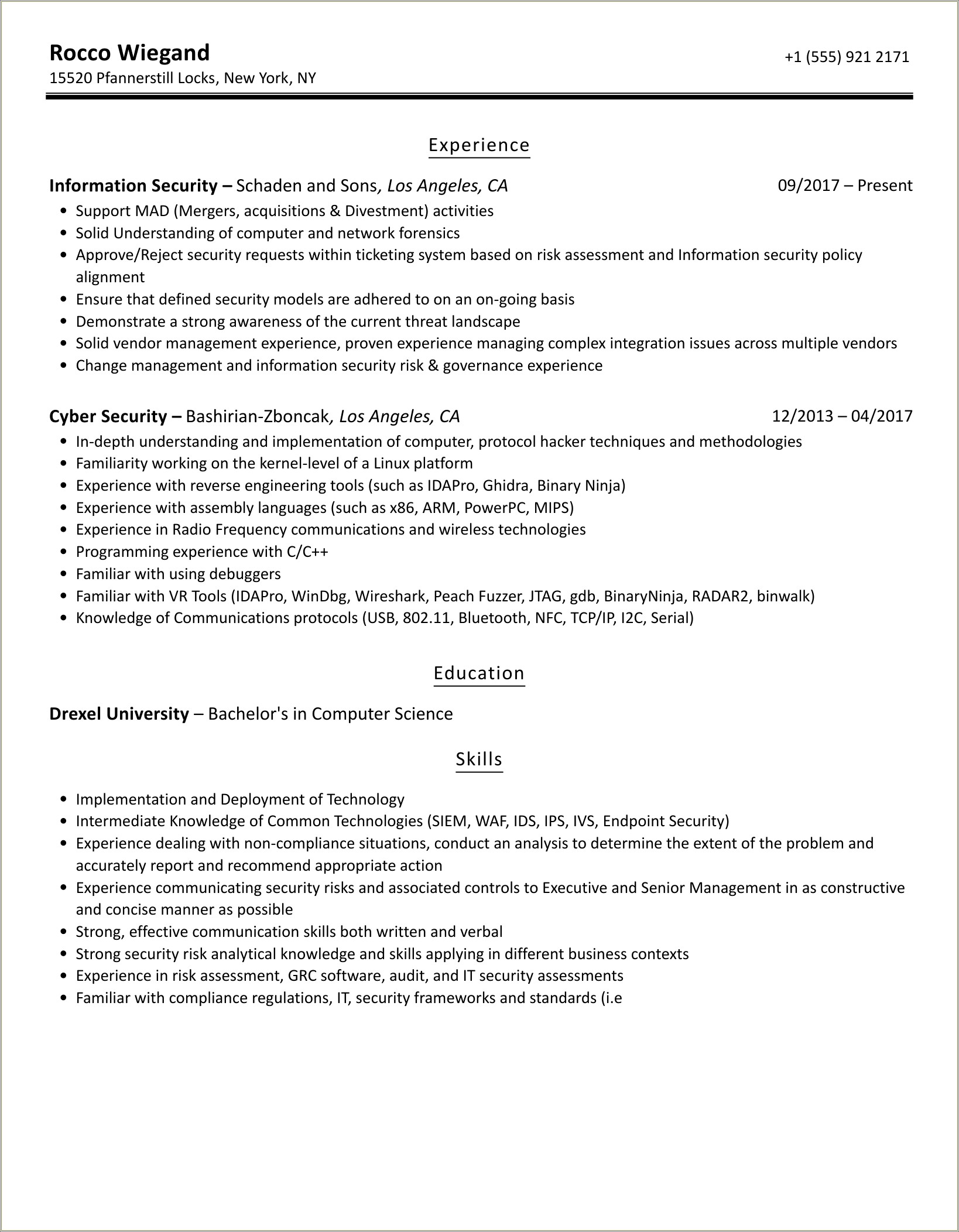 Sample Resume For Criminology Fresh Graduate