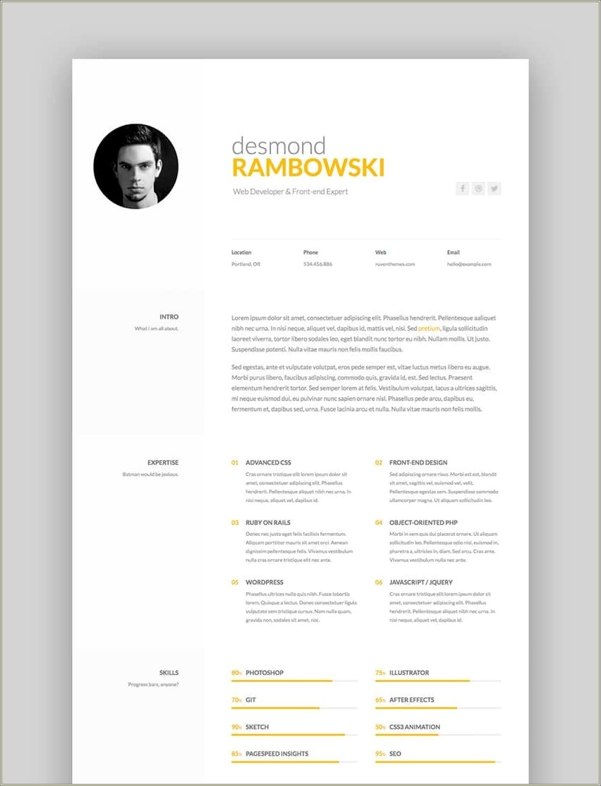 Sample Resume For Css3 Html5 Knowledge