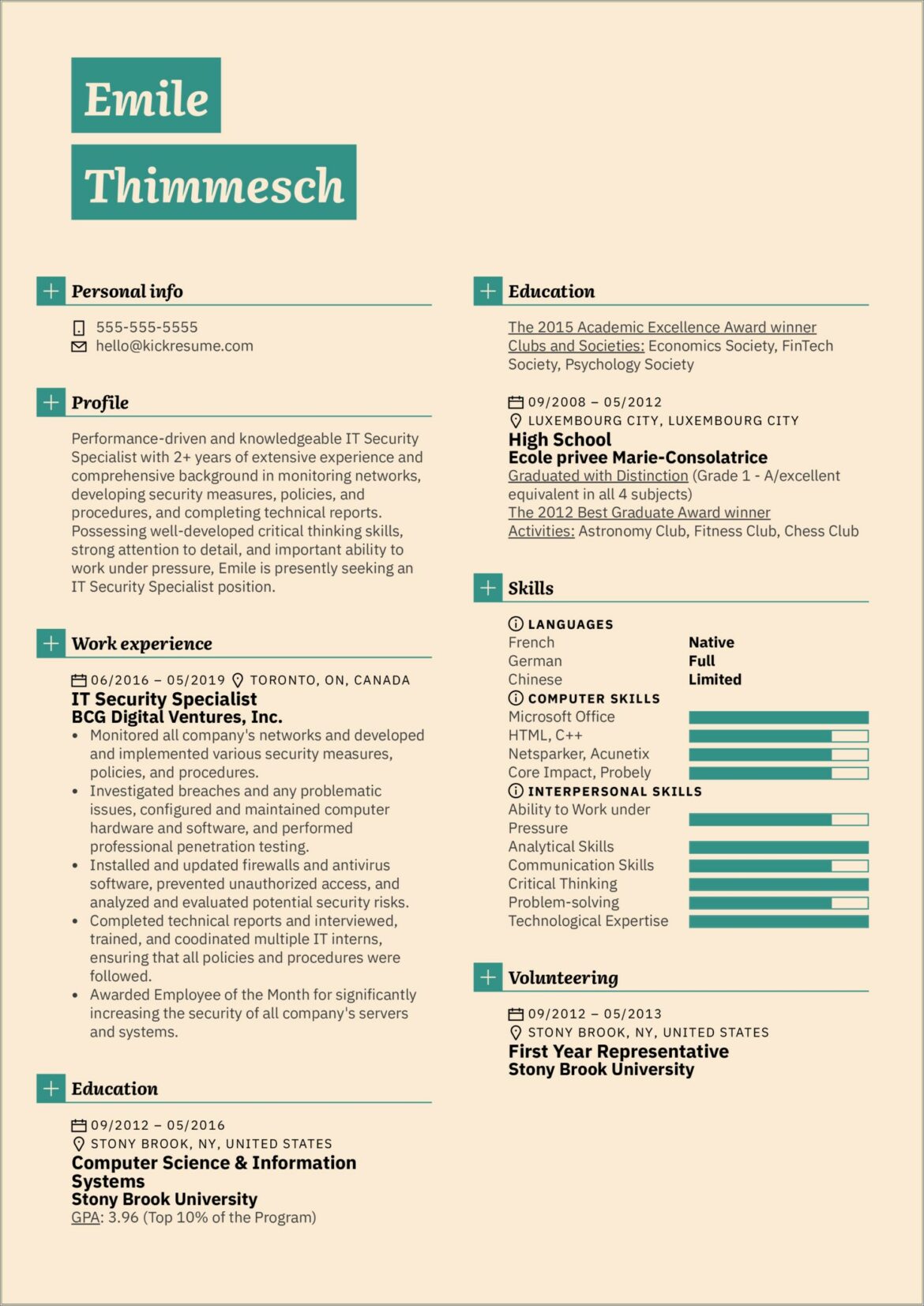 Sample Resume For Data Security Analyst Position