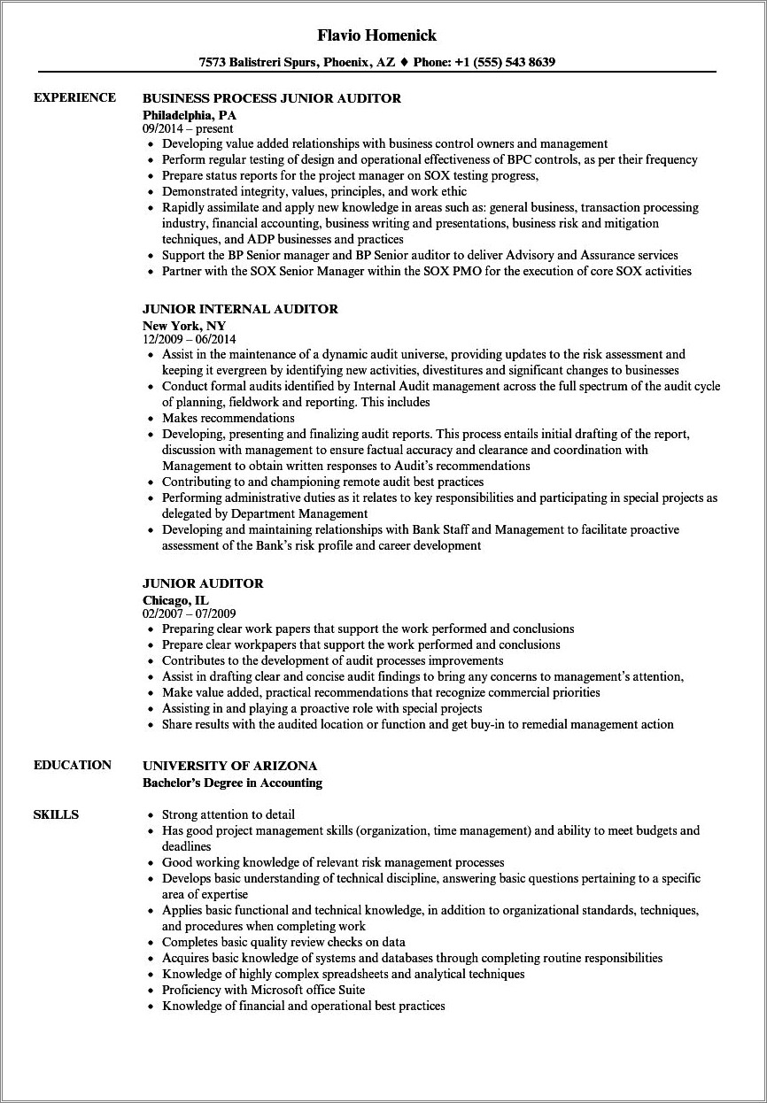 Sample Resume For Energy Trainee Position