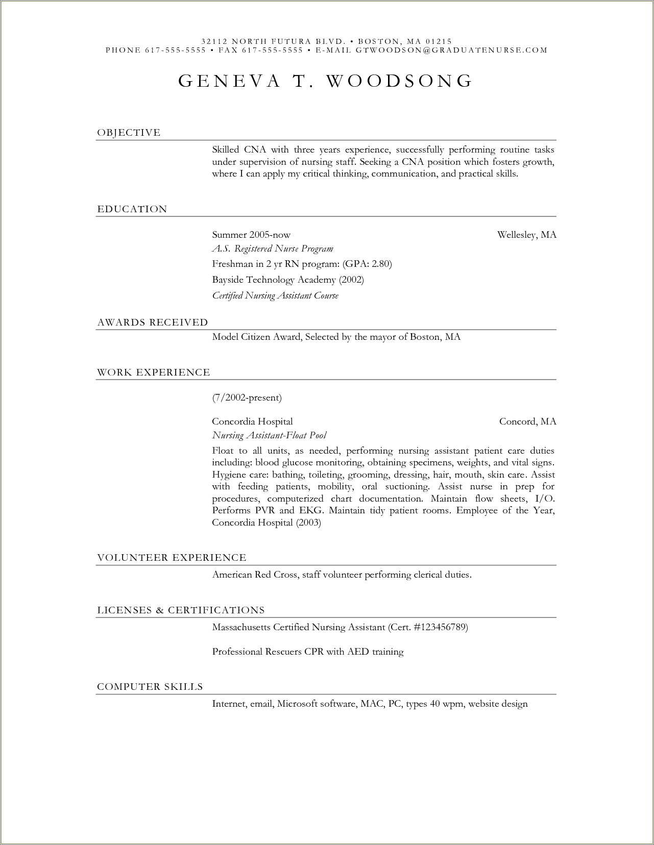 Sample Resume For Entry Level Licensed Practical Nurse