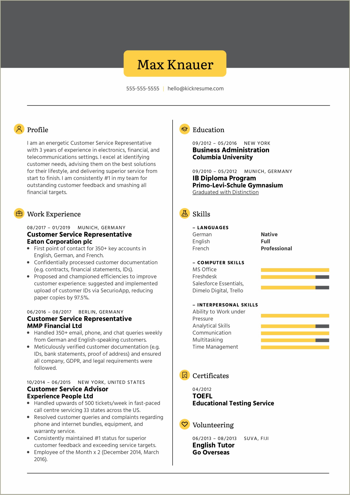 Sample Resume For Experienced Call Center Agent