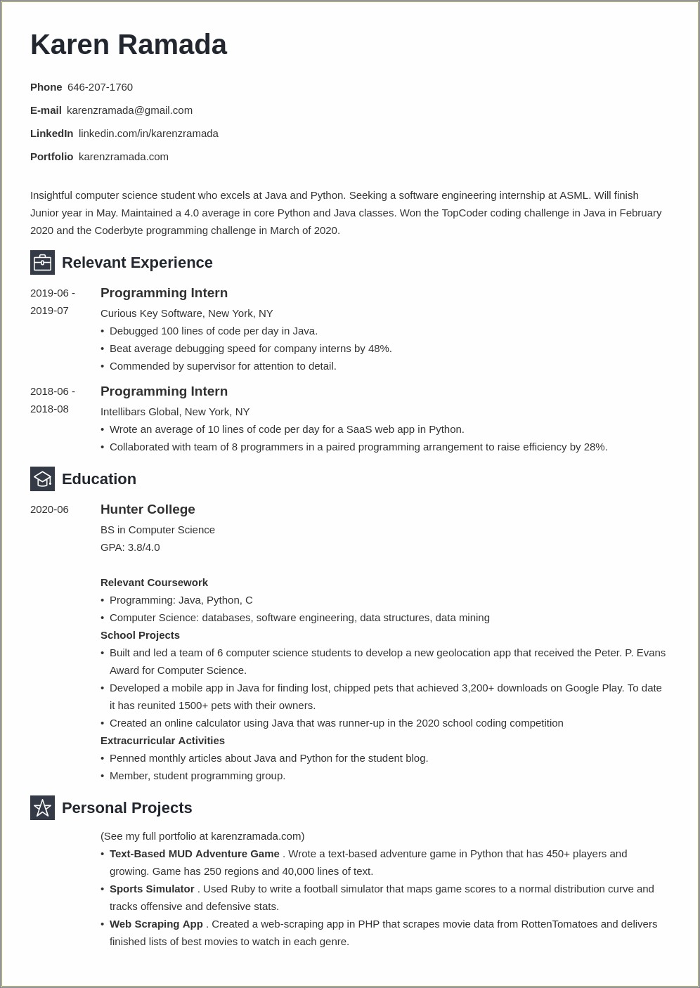 Sample Resume For Experienced Engineer In Mainframe