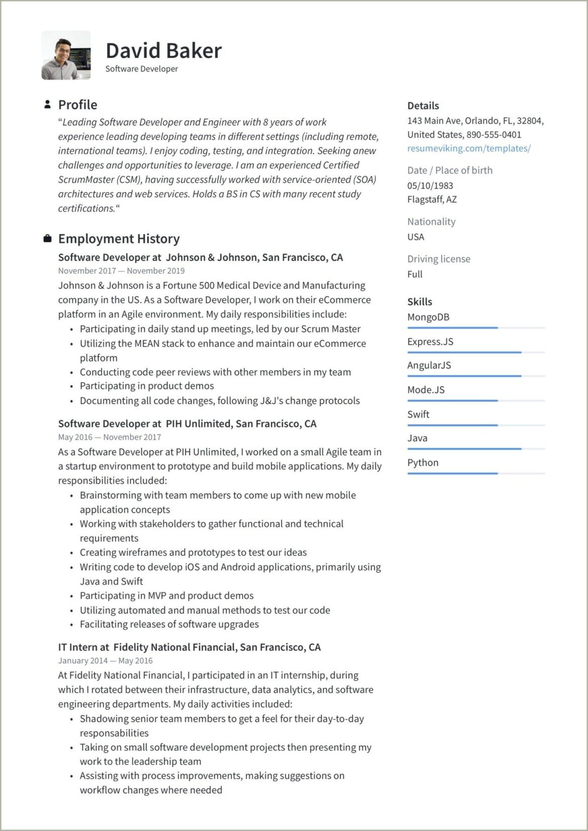 Sample Resume For Experienced Tester Pdf