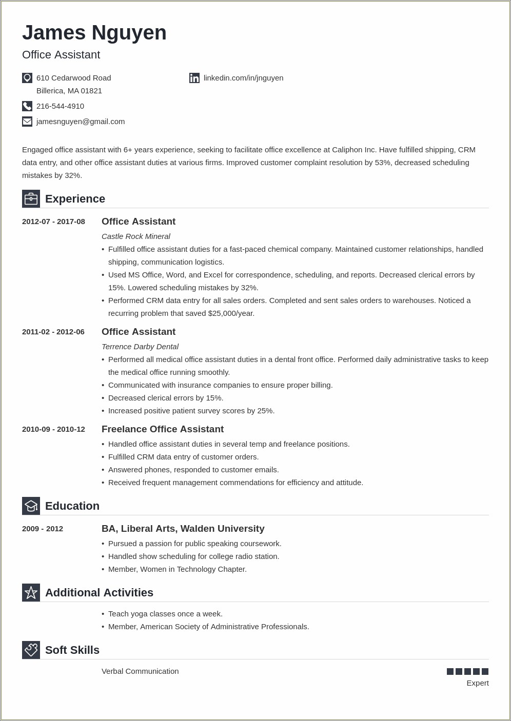 Sample Resume For Family Coordinator For Middle School