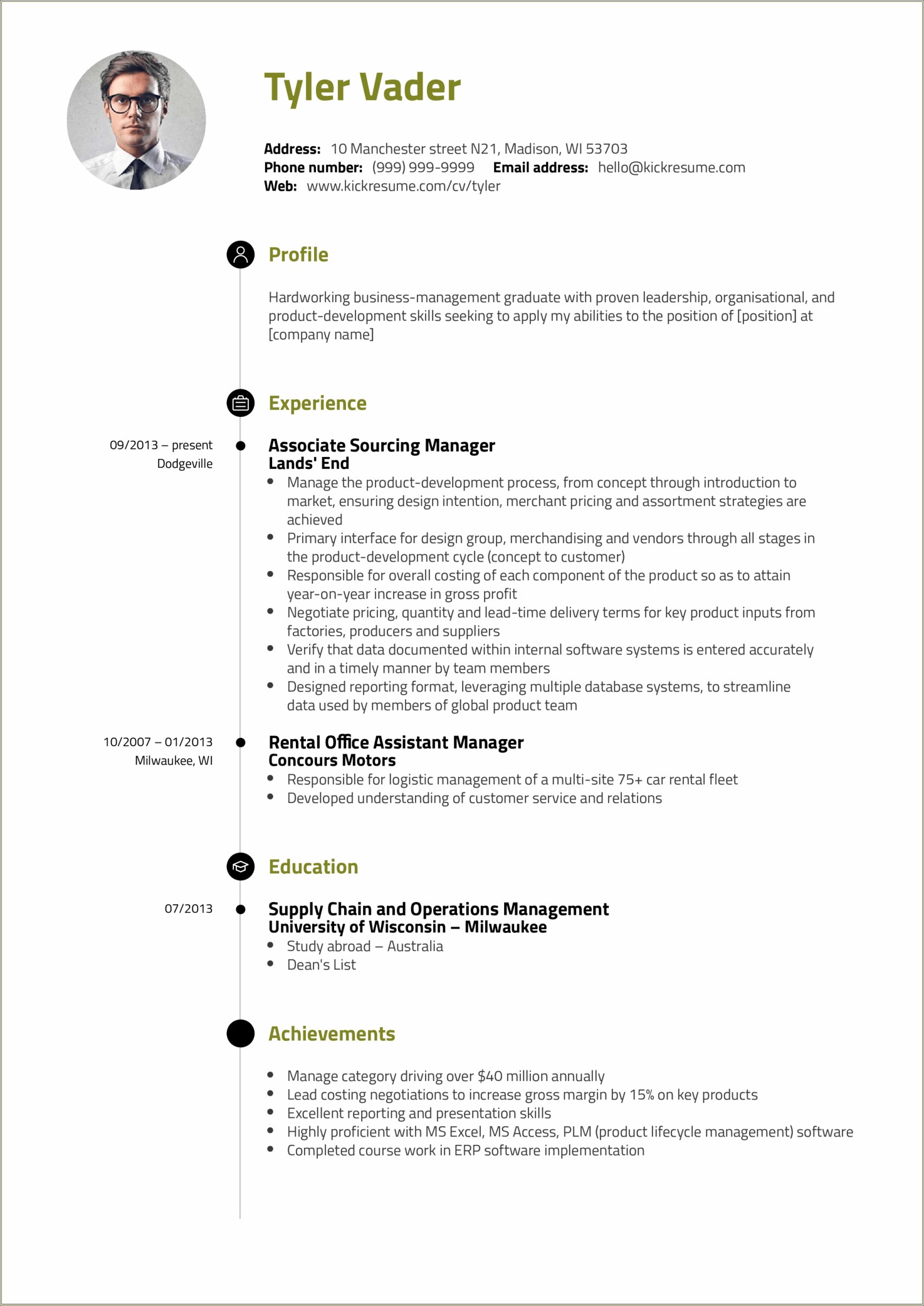 Sample Resume For Financial Management Position