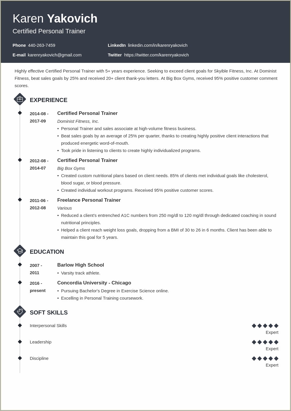 Sample Resume For Freelance Soft Skill Trainer
