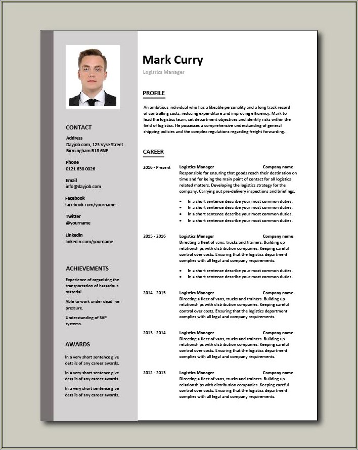 Sample Resume For Freight Forwarding Sales