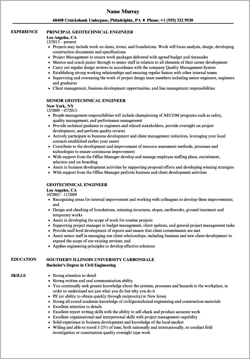 Sample Resume For Fresh Graduate Marine Engineering