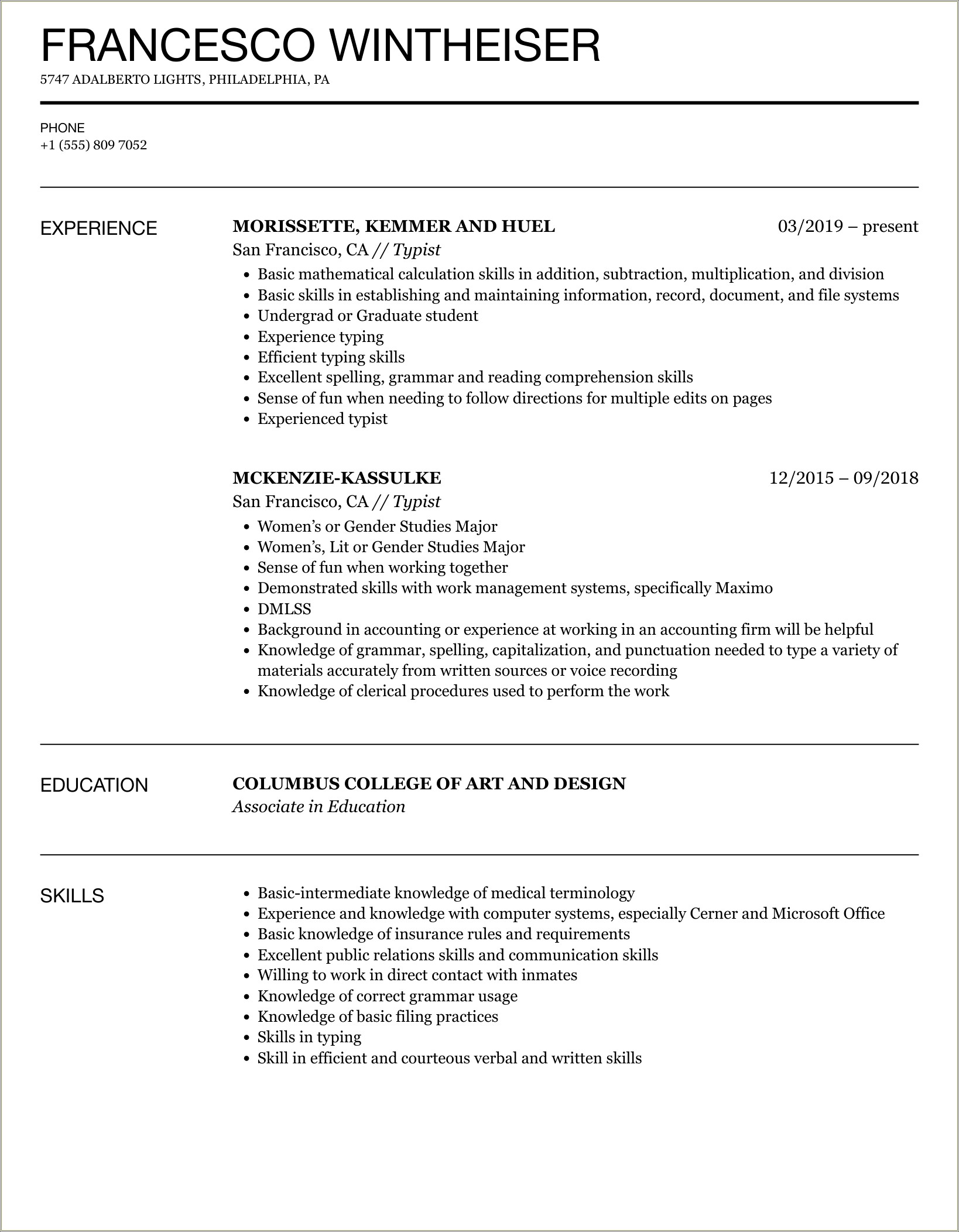 Sample Resume For Government Job In India