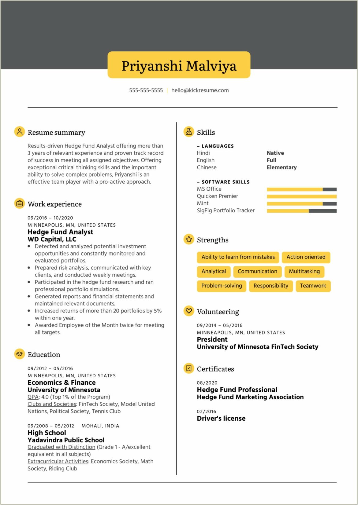 Sample Resume For Hedge Fund Administrator
