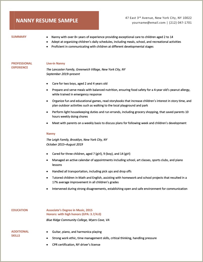 Sample Resume For Job Application In Canada
