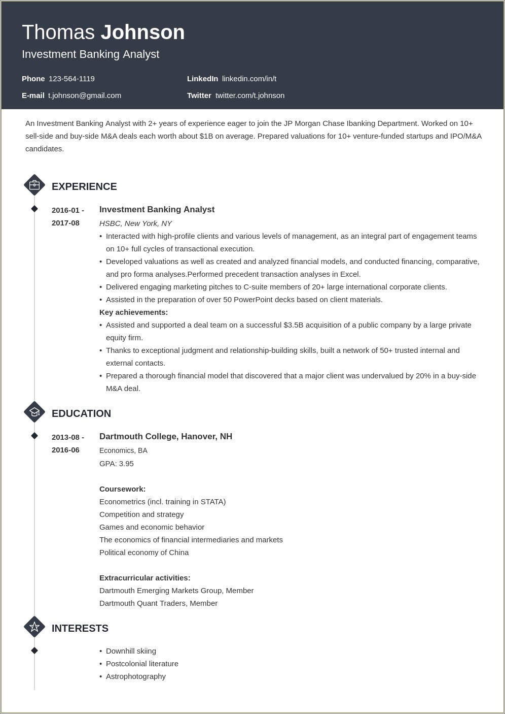 Sample Resume For Jp Morgan Internship