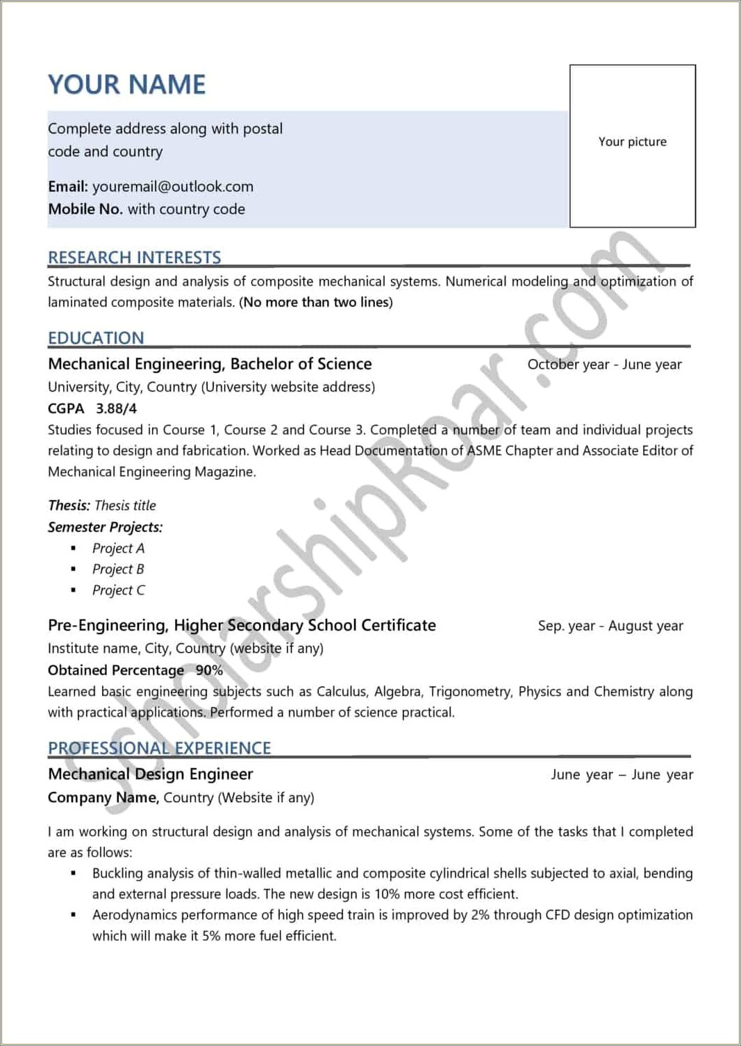 Sample Resume For M.sc Chemistry Experience