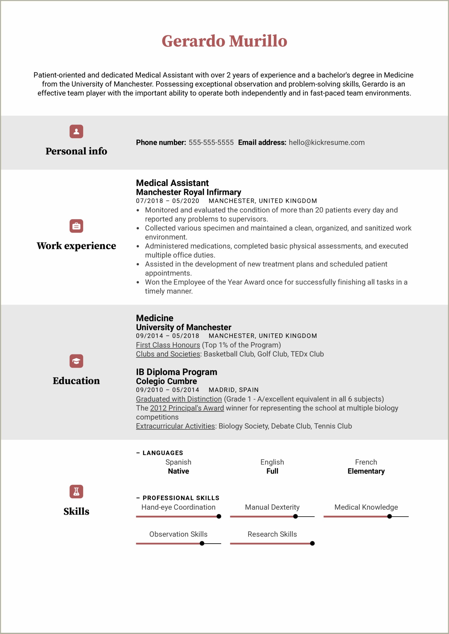 Sample Resume For Medical Assistant At Orthpedic Surgeon