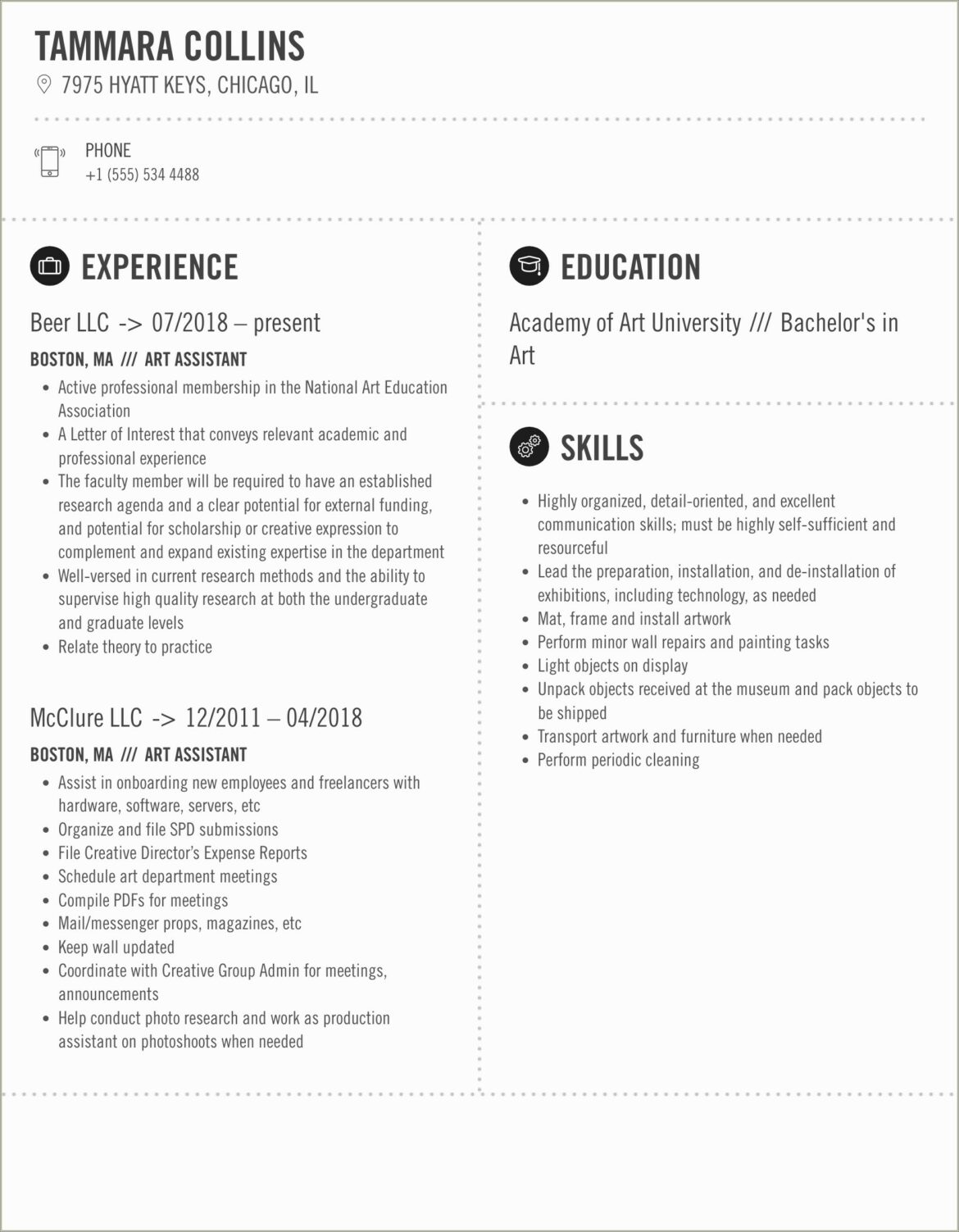 Sample Resume For Museum Design Assistant