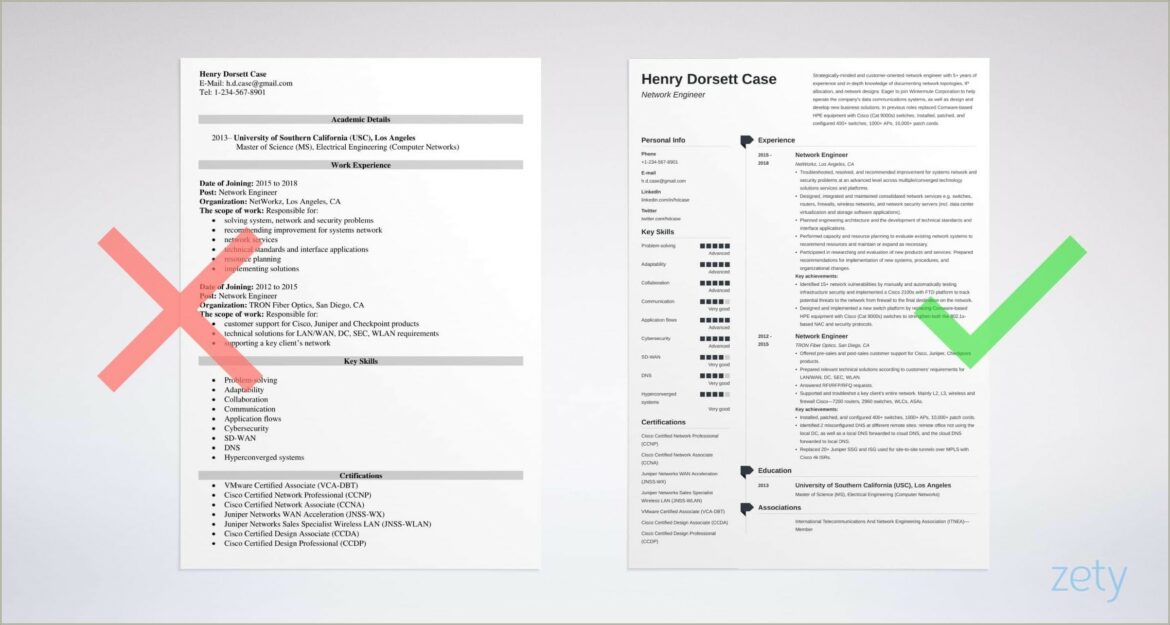 Sample Resume For Network Engineer Fresher