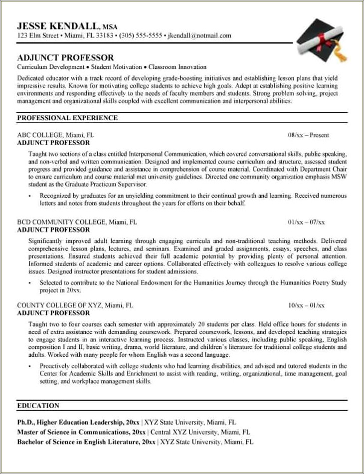 Sample Resume For Non Teaching Staff In Schools