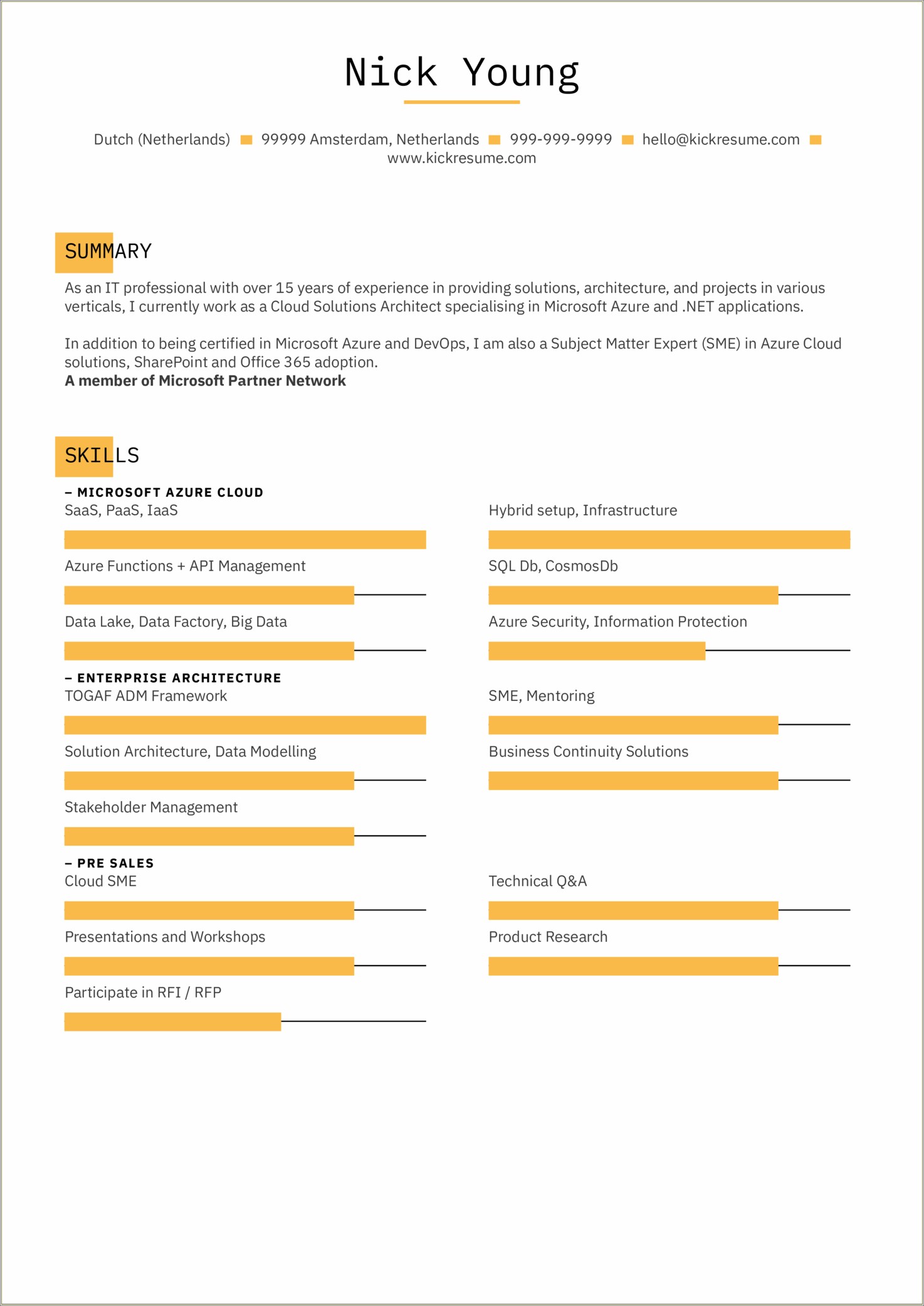 Sample Resume For Oracle Cloud Paas Technical Consultant