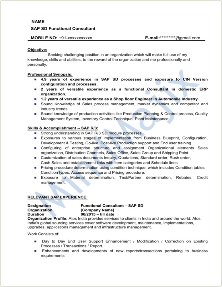 Sample Resume For Organization Development Consultant