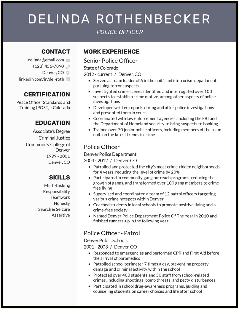 Sample Resume For Philippine National Police