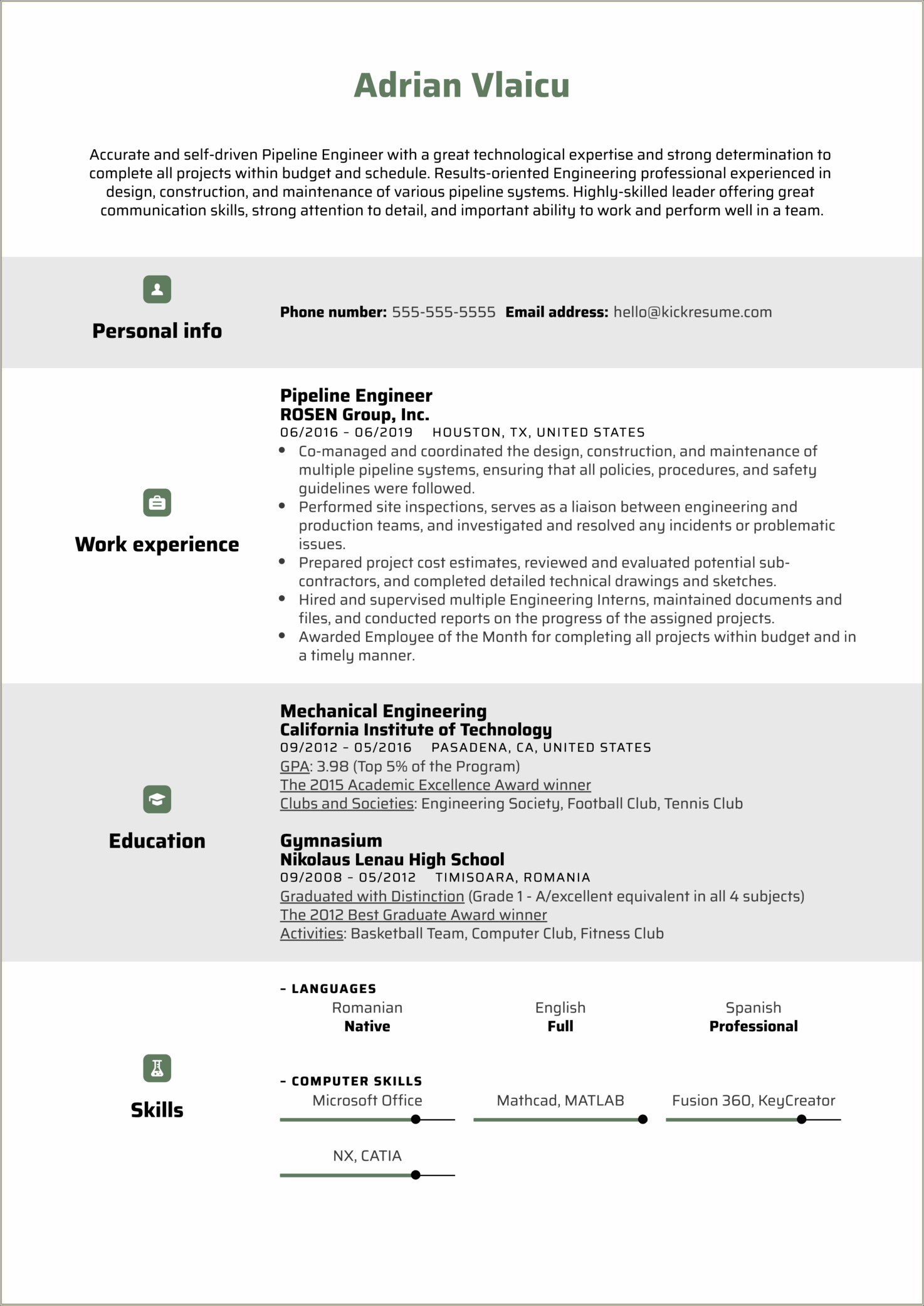 Sample Resume For Piping Design Engineer