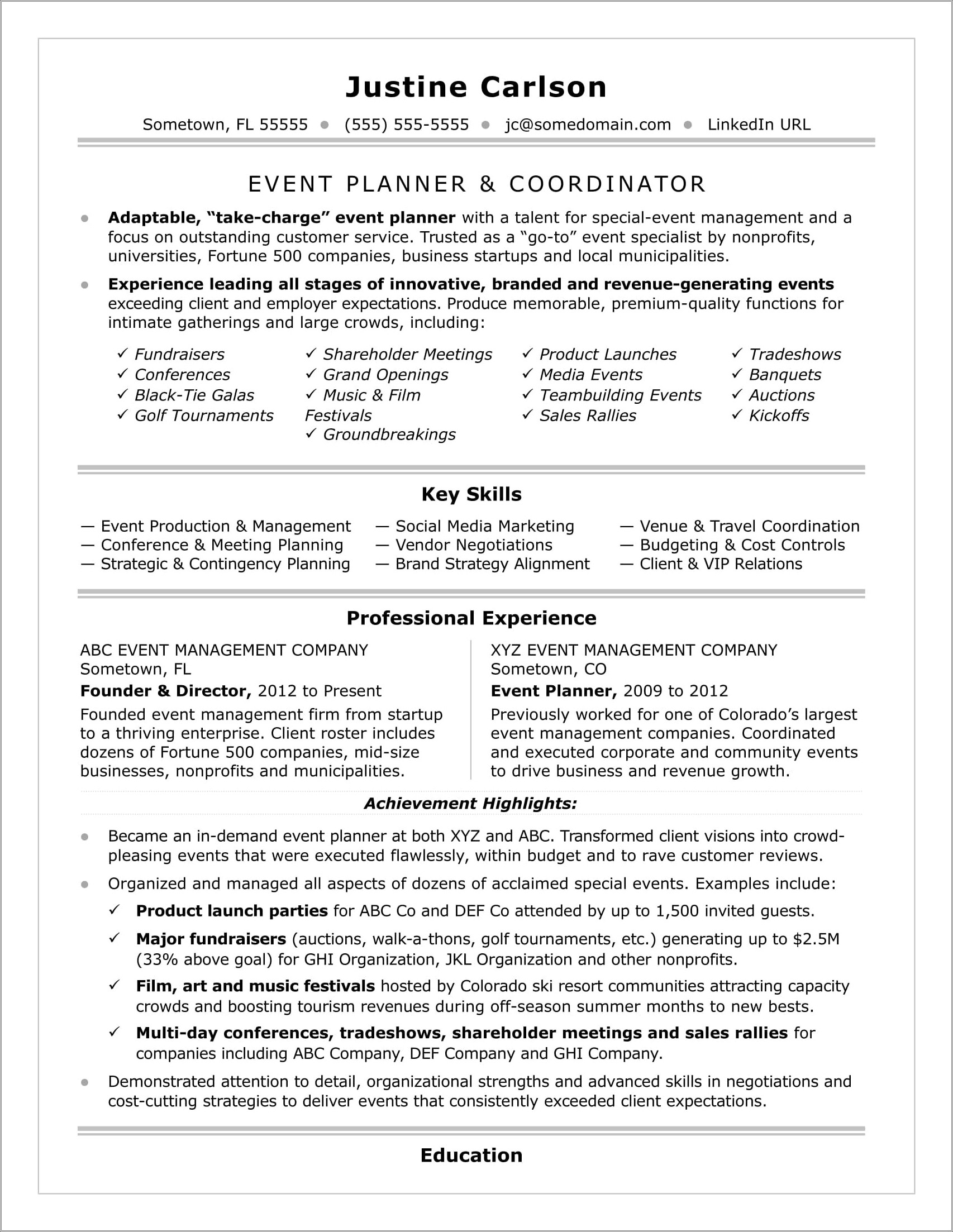 Sample Resume For Production Planning And Control Manager