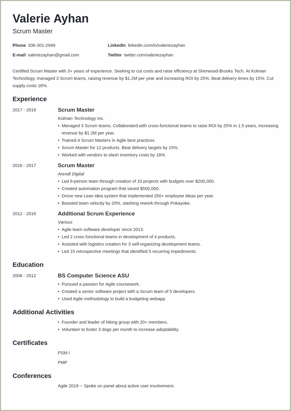 Sample Resume For Production Support Developer