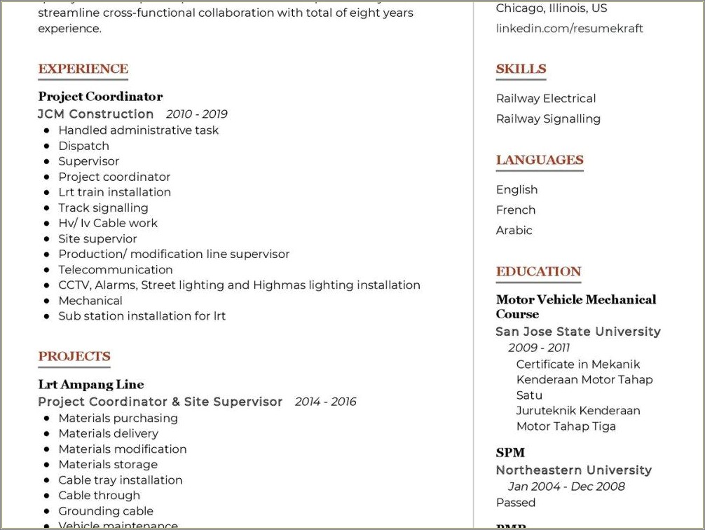 Sample Resume For Project Odyssey Coordinator