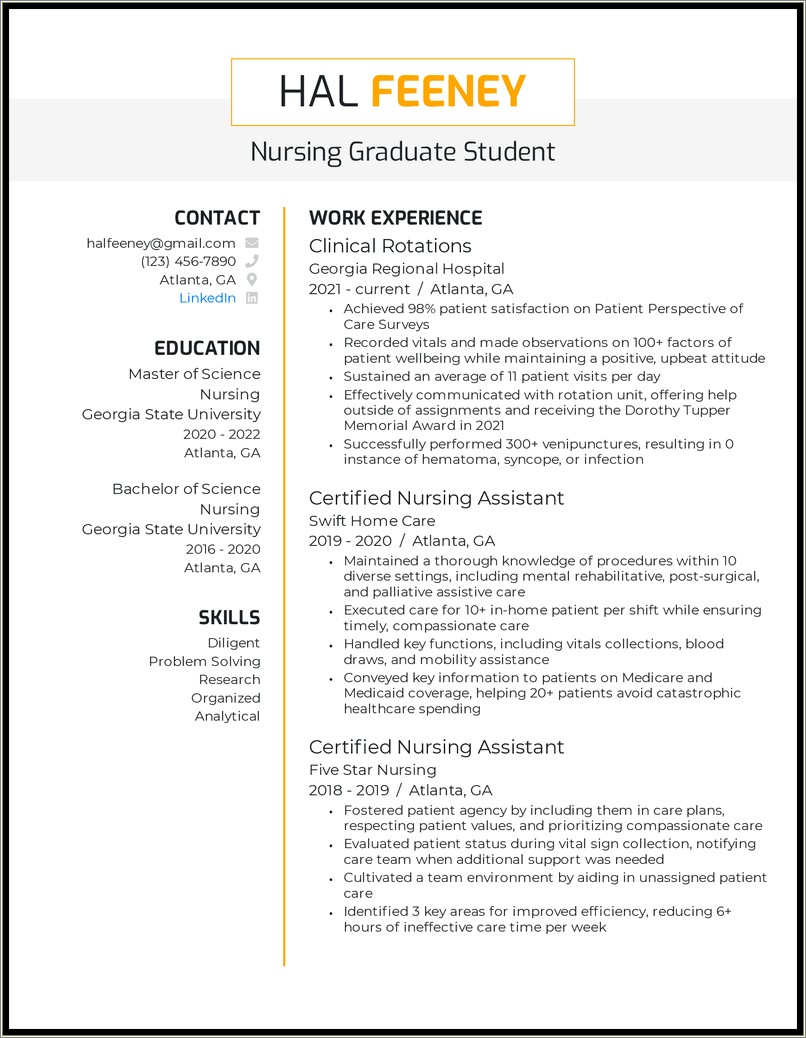 Sample Resume For Psychology Graduate School