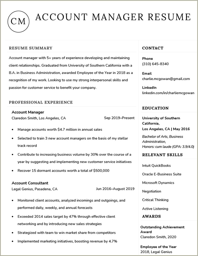 Sample Resume For Public Works Director