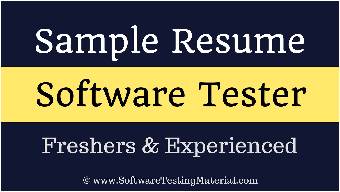 Sample Resume For Qa Web Tester