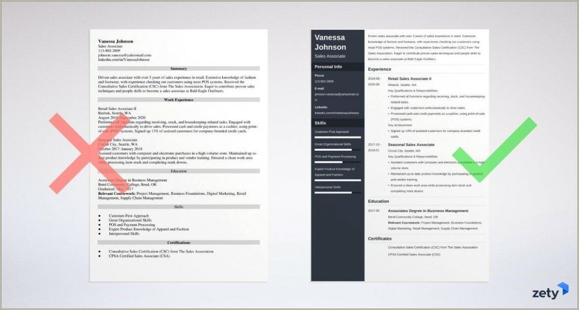 Sample Resume For Retail Sales Jobs