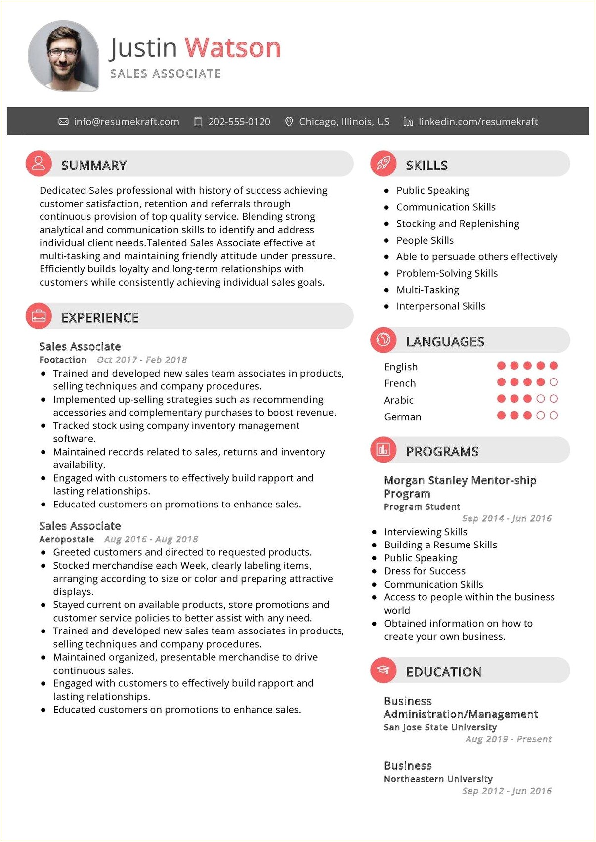 Sample Resume For Sales Associate Manager