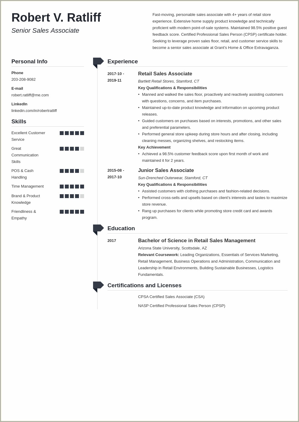 Sample Resume For Sales Lady In Supermarket