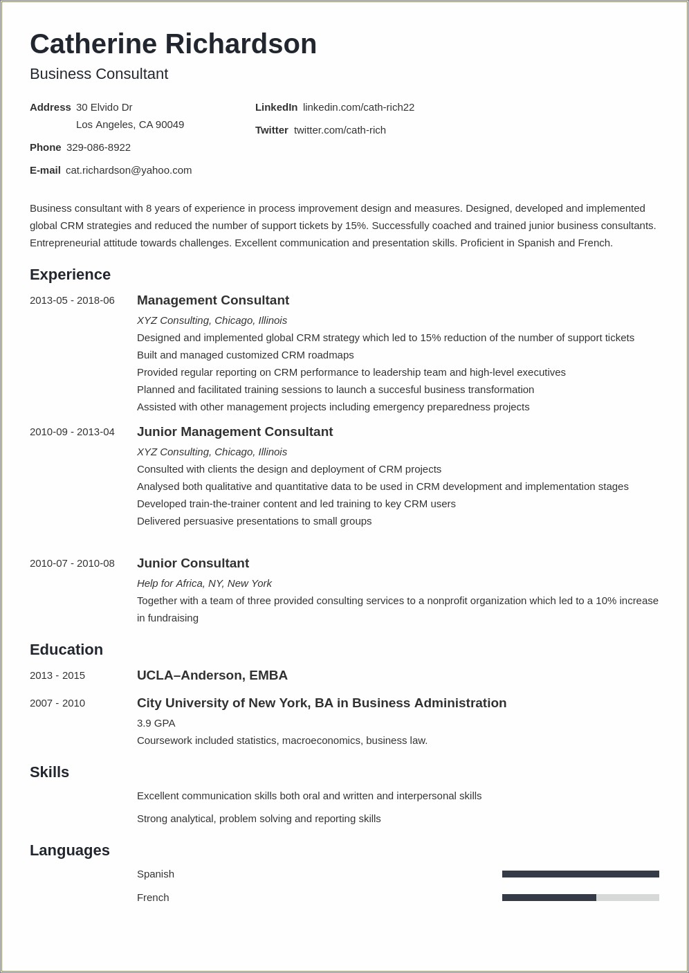 Sample Resume For Sap Hr Functional Consultant Fresher
