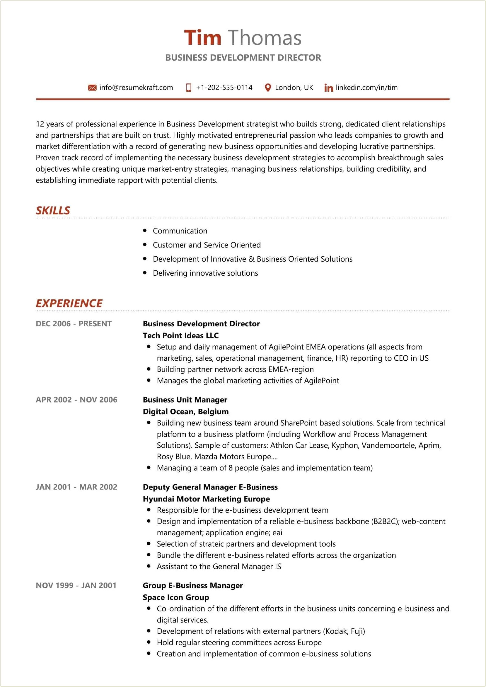 Sample Resume For Web Content Manager