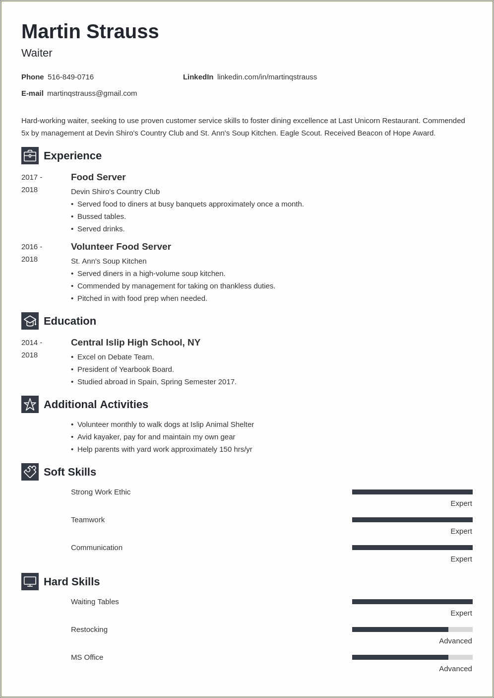 Sample Resume For Year 10 Work Experience